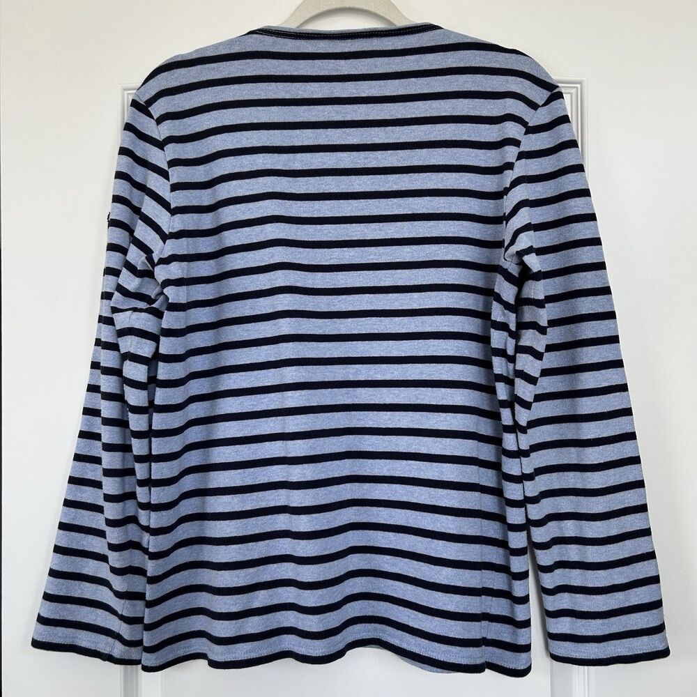 Saint James Top Womens Breton Blue Striped M Boatneck Long Sleeve Preppy France - Picture 5 of 12
